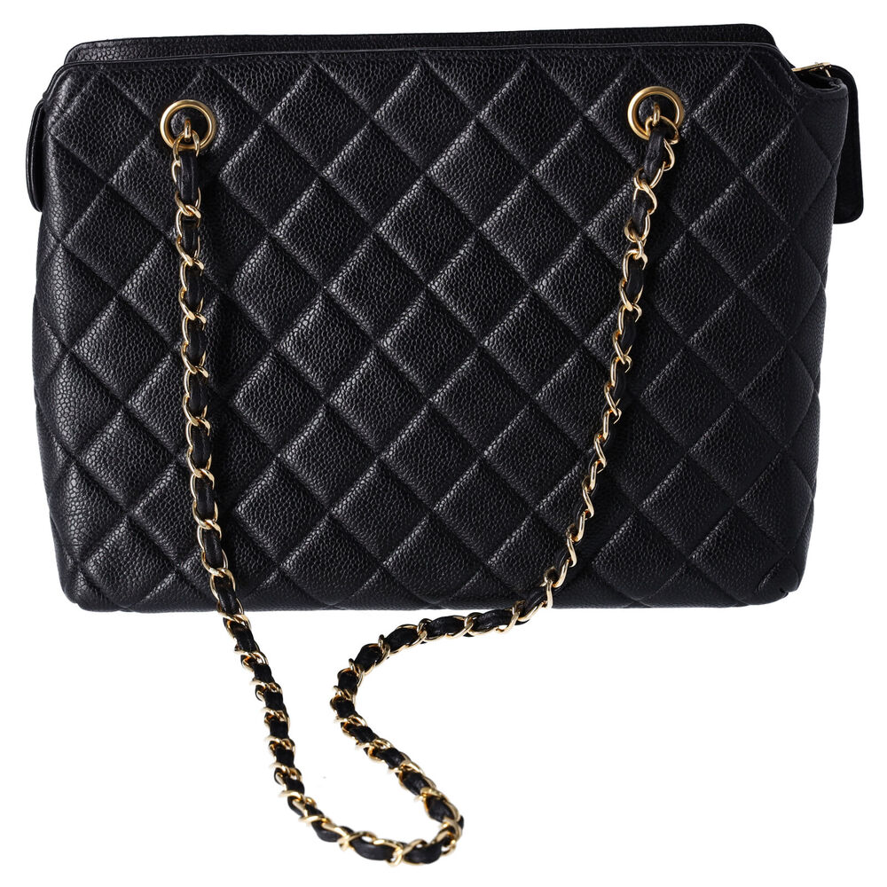 Chanel Classic Front Pocket Small Chain Shoulder Tote Quilted Caviar Leather - Picture 5 of 11